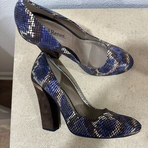 J. Renee Snakeskin Print Heels – Size 11M